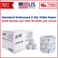 Standard Embossed 2-Ply Toilet Paper (400 Sheets per Roll, 96 Rolls per Case)