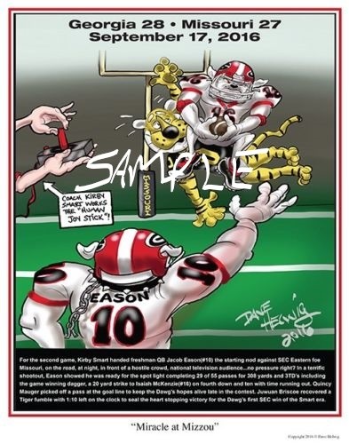 Georgia Bulldogs Football Dave Helwig 2016 "Miracle At Mizzou" UGA - Picture 1 of 1