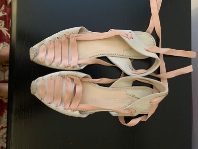 aquazzura natural and pink espadrilles size 38