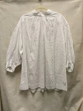 NWT Toast Women's Tie Neck Raised Stripe Cotton Shirt One Size