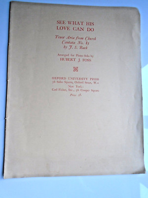 BACH See What His Love Can Do (Tenorarie) Hubert J Foss Noten Klavier