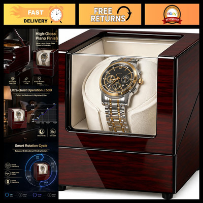 Automatic Watch Winder, Single Rotating Box, Silent Motor, Luxury Watch Storage