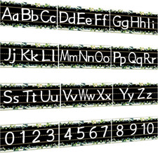 12Pcs Alphabet Bulletin Board Strips Set, Alphabet Line ABC Alphabet Banner Numb