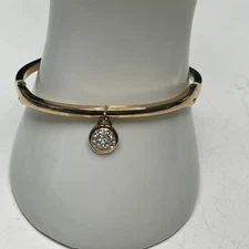 bracelet costume jewelry rose gold tone small dangle rhinestone delicate dainty