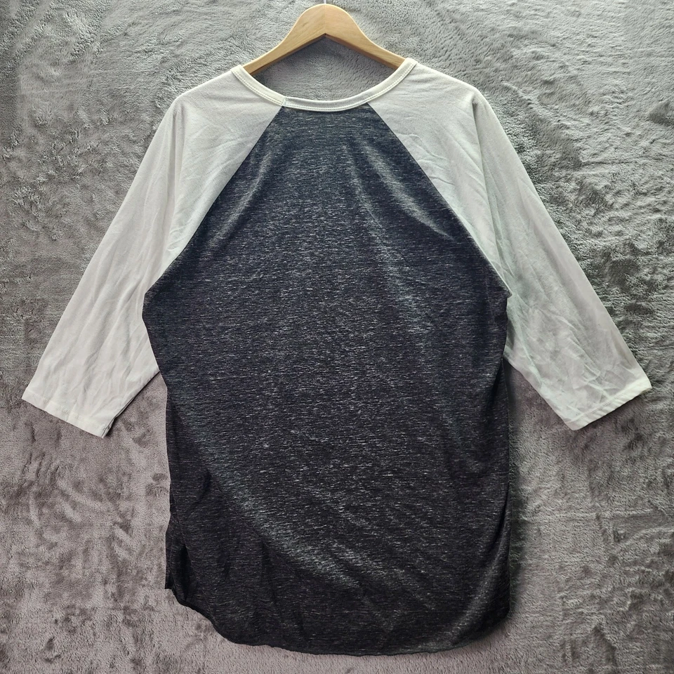 Camiseta raglán de béisbol Rogue Fitness negra blanca manga 3/4 para hombre XL Foto 2 de 4