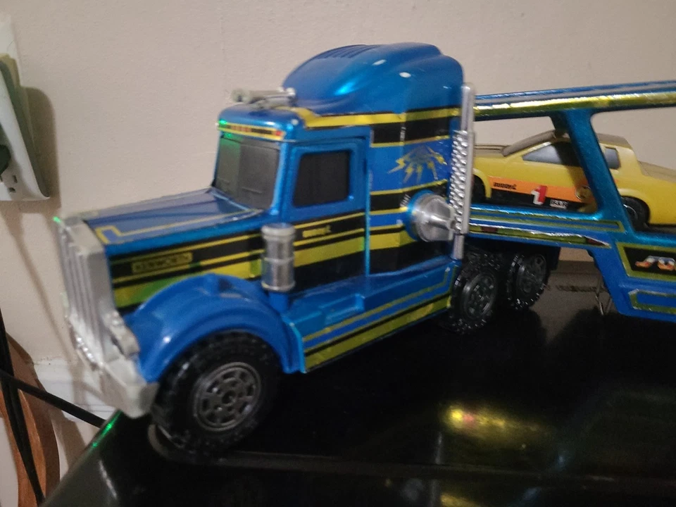 Transportador Buddy L # Auto 1992 vintage con 2 coches rojo/amarillo con sonido. Foto 2 de 4