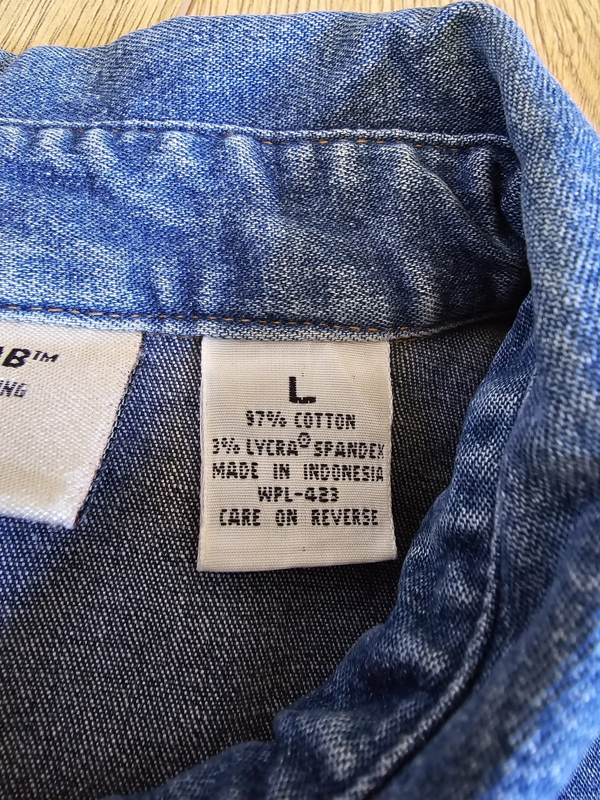 VTG Y2K Levi's Womens Denim Western Shirt Blue Snap Long Sleeve Size Large UK 14 image 5