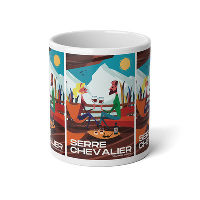 Serre Chevalier ski poster 11 Oz Coffee Mug hautes alpes mountains