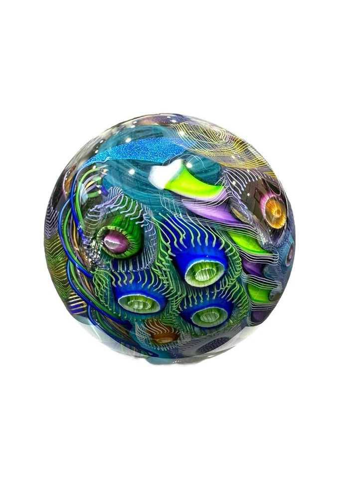 NUEVO vidrio artístico firmado orbe de 3” inspirado en el paisaje marino por Scott Garrelts Foto 4 de 4