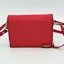 RFID Crossbody Baggallini Red Nylon Travel Wallet Organizer ID Window Bag