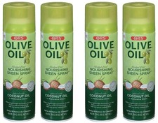 4 Packs ORS Olive Oil Nourishing Sheen Spray with Coconut Oil 10 OZ