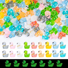 150 Pcs Luminous Mini Resin Ducks Colorful Tiny Small Plastic Ducks Figures to H