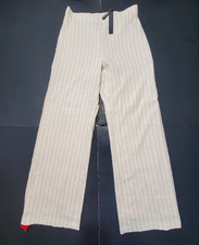 NWT 355 Elie Tahari Women Size M Linen Blend Straight Leg Lined Pant
