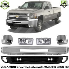 Bumper Chrome Fog Lights Kit For 2007-2010 Chevrolet Silverado 2500 3500 Hd