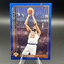 2025-26 Topps #18 Mikal Bridges Sandglitter Blue SSP Parallel Card NY Knicks
