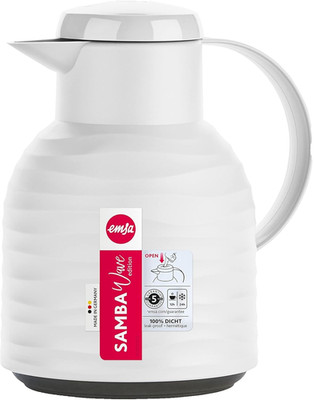 Emsa Isolierkanne 1l weiß Samba Wave Quick-Press Thermoskanne