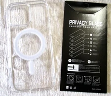Shockproof Mag Safe Case For iPhone 16 pro max W/Privacy Glass Screen Protector