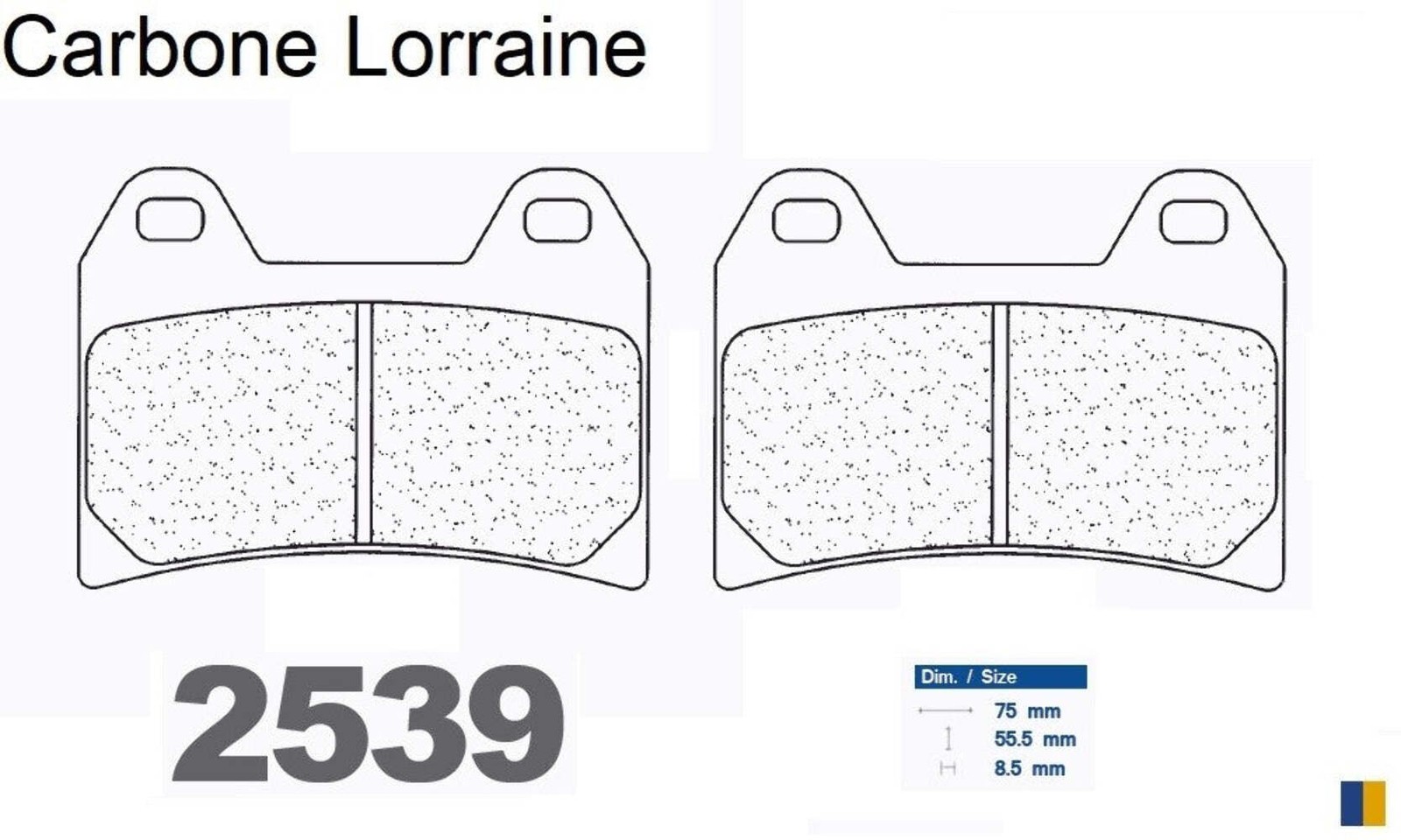 Plaquettes de frein avant Carbone Lorraine 2539 C60 en métal frité haut de gamme pour circuit