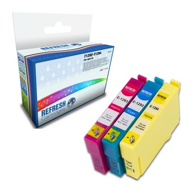 Refresh Patronen 3 Farben Pack T1292/3/4 Tinte kompatibel mit Epson Druckern
