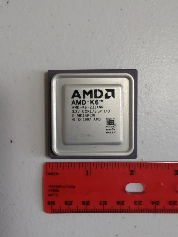 AMD AMD-K6-233ANR 233MHz 3.2V CORE/3.3V Ceramic Processor / CPU  - Image 3 of 4