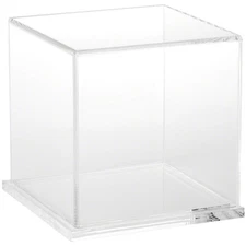 Plymor Clear Acrylic Display Case with Clear Base, 6" x 6" x 6"