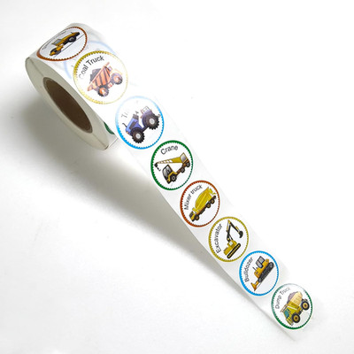 Vehicle Roll Stickers for Kids Boy Teacher 500 Pcs round Truck Car Children Rewa