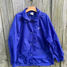 Vintage Nike Jacket Youth Large 14 Blue Windbreaker Snap Front