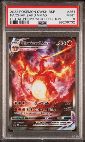 2022 POKEMON SWSH BLACK STAR PROMO #261 FULL ART/CHARIZARD VMAX PSA 9
