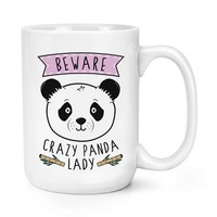 Beware VerrüCkte Panda Damen 426Ml Groß Becher Tasse - Lustig Tiere Süß Groß