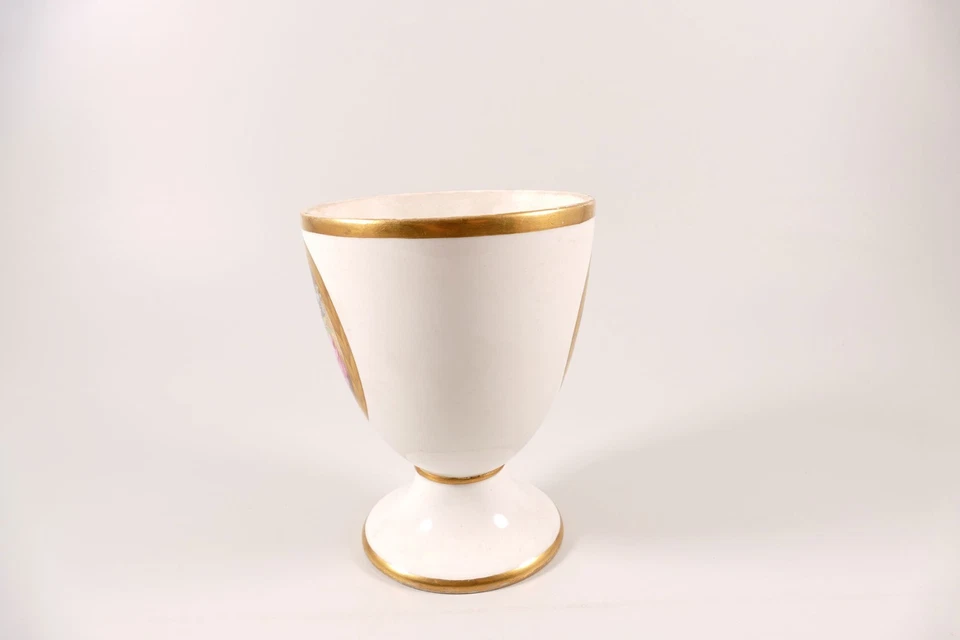 Fürstenberg Vase um 1820 vergoldet Blumen Rosen Höhe 14,5cm - Bild 2 von 4