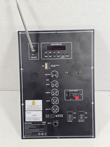 Pyle PPHP1544B Rear Control Panel Amplifier Board Bluetooth USB FM Mic Inputs