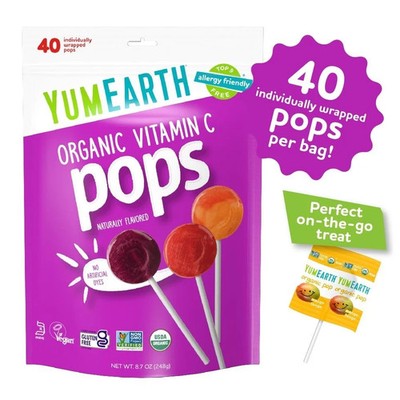 YumEarth Organic Vitamin C Pops Variety Pack, 40 Count (Pack of 1), Assorted 
