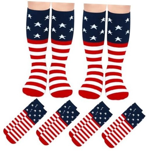 4 Pairs Youth Kids Toddler 3-6 Years Usa Flag, Usa Flag, Usa Flag, Usa Flag