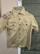 Boy Scout BSA UNIFORM Tan SHIRT Youth Large Short Sleeve P66