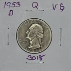 1953-D VG Washington Quarter, Item 3018