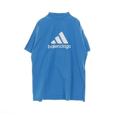 BALENCIAGA adidas Inside Out T-Shirt Kurzarm Oberteil Baumwolle blau weiß #1