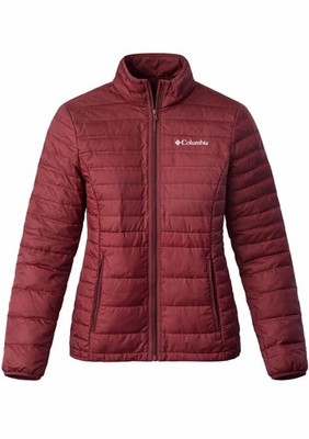 Columbia Womens Small 650 Duck Down Burgundy Puffer Jacket Full Zip Long Sleeve