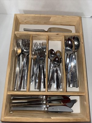 60 Pc WMF Stainless FLATWARE GERMANY WMF17 Dots @ Heel Glossy HTF Service For 11