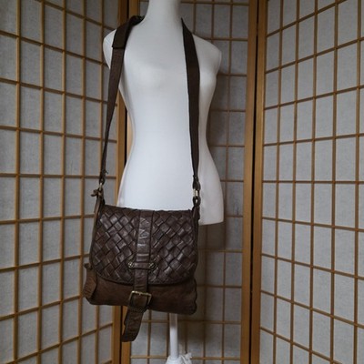 Civico93 Italian Woven Leather Crossbody Shoulder Bag Boho  display picture 1