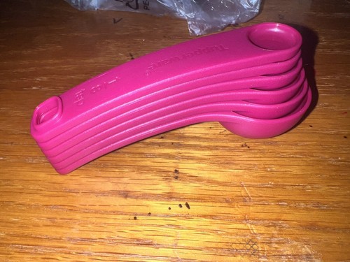TUPPERWARE MEASURING Spoon Spoons Stacking -Wine Color COMPLETE Set Of 6-New - Picture 8 of 9