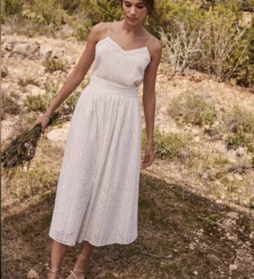 NWT Sezane Eugenie Ecru Lace Skirt - Size 38 Or 6 US