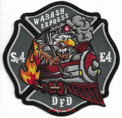*NEW*  Durham  Engine - 4 / Sq - 4 ''Wabash Express'', NC (4.5'' x 4.5'') fire patch