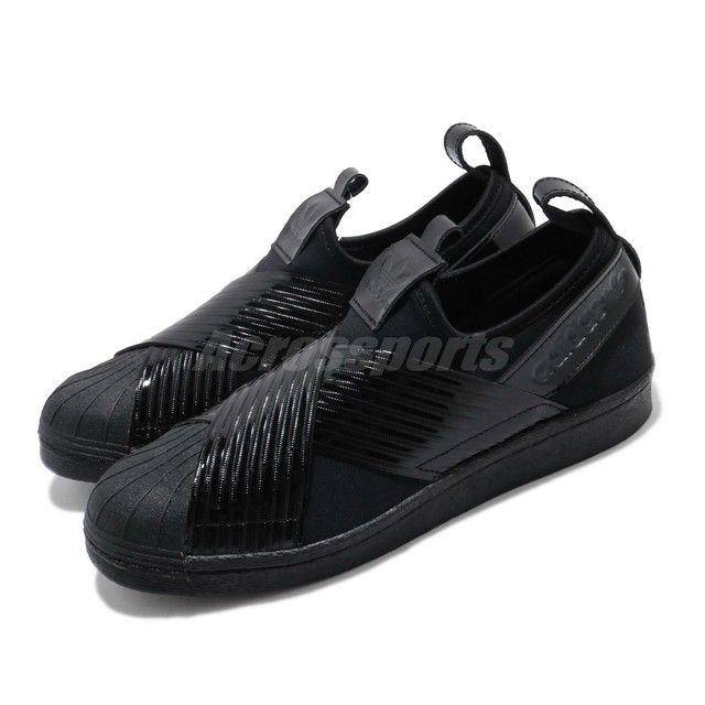 adidas originals superstar slip on womens Black
