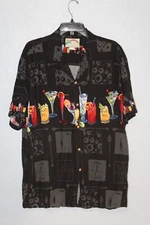 VTG Paradise Found Men's XL Shirt Cocktails Martinis Drinks Alcohol 100% Rayon