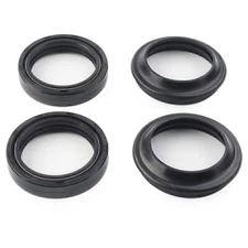 1Set Front Fork Damper Shock Absorber Fork Dust & Oil Seals Fit Motorcycle Black