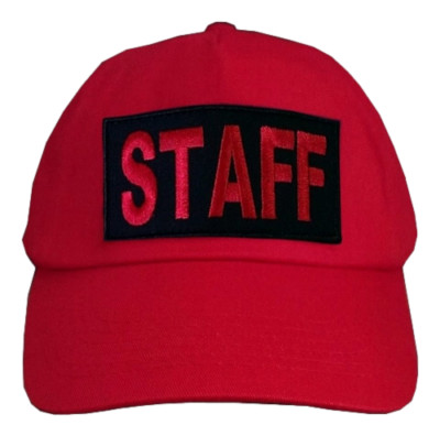 Red Embroidered STAFF Baseball Cap... (710)