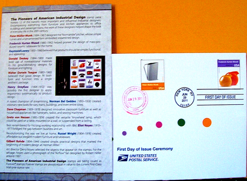 AMERICAN INDUSTRIAL DESIGN STAMP 1st DAY SIGNED CEREMONY PROGRAM JUNE 29, 2011 - Picture 2 of 2
