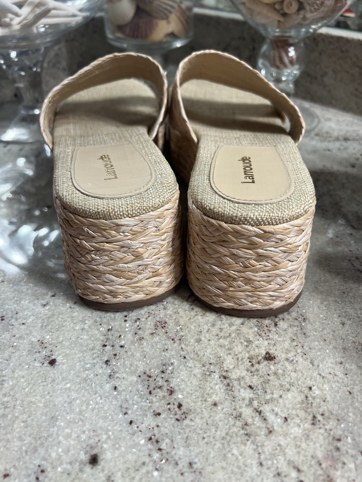 Larroude  Wedge Ash Braided  Raffia US Women's 8 Sandals Sold Out image 7