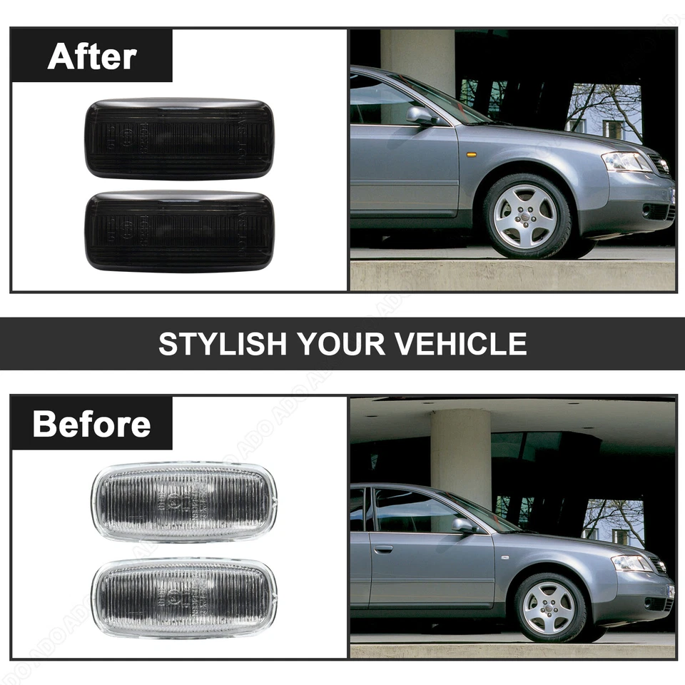 Frecce Laterali LED Frecce per AUDI A2 8Z A3 8L A4 A6 Avant C5 TT 8N S8 | Nero - Immagine 3 di 4