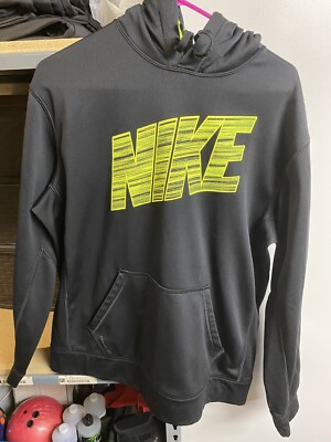 black nike hoodie with lime green